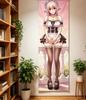 Kawaii S-S-Uper S-Sonico Maid Outfit Long Tapestry Hd Print Anime Wall Art For Teens Bedroom Dorm Room Decor