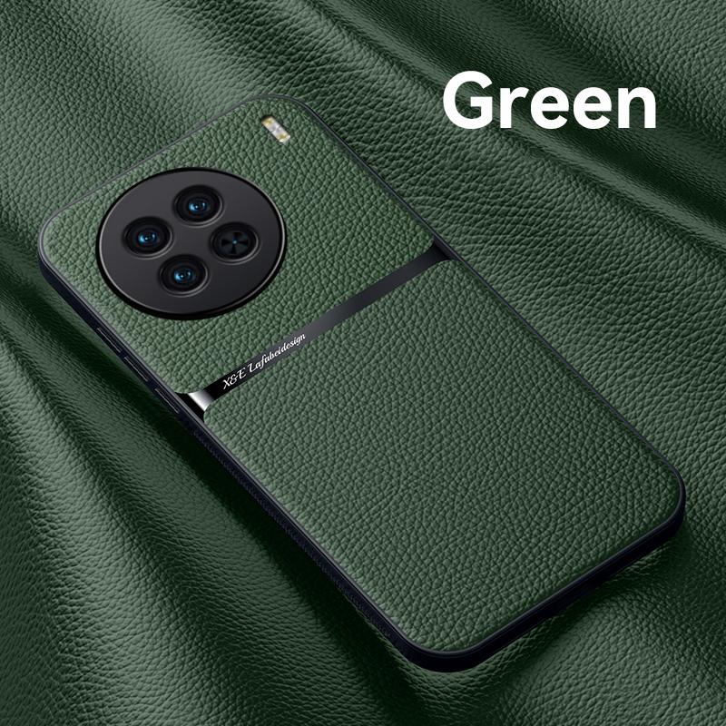 Pro Vivo X90 Pro Plus Pouzdro Luxusní Magnetický Stojan Kožené Pouzdro na Telefon pro VIVO X90 X90Pro+ Nárazník Nárazuvzdorný Držák do Auta Zadní Kryt