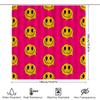 Happy Face Shower Curtain Waterproof Fabric Bold Pink With Smiley Faces Design For Bath Decoration In Bathroom Decorations From