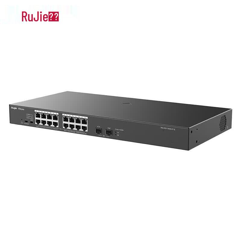 Ruijie 16-Port Gigabit Unmanaged PoE Switch RG-ES118GS-P-E