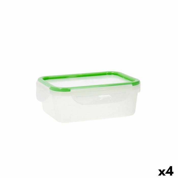 Boîte À Lunch Quid Greenery 1 L Transparent Plastique 13 X 18 X 6,8 Cm - 1 L (4 Unités) (Pack 4x)