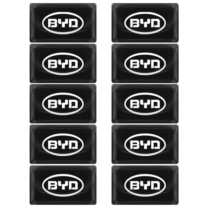 2/5/10Pcs Carbon Fiber Steering Wheel Car Emblem 3D Stickers For BYD All Model S6 S7 S8 F3 F6 F0 M6 G3 G5 G7 E6 L3 Car Styling