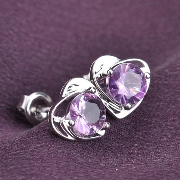 Korean Style 925 Silver Heart-Shaped Stud Earrings - Online Bestseller