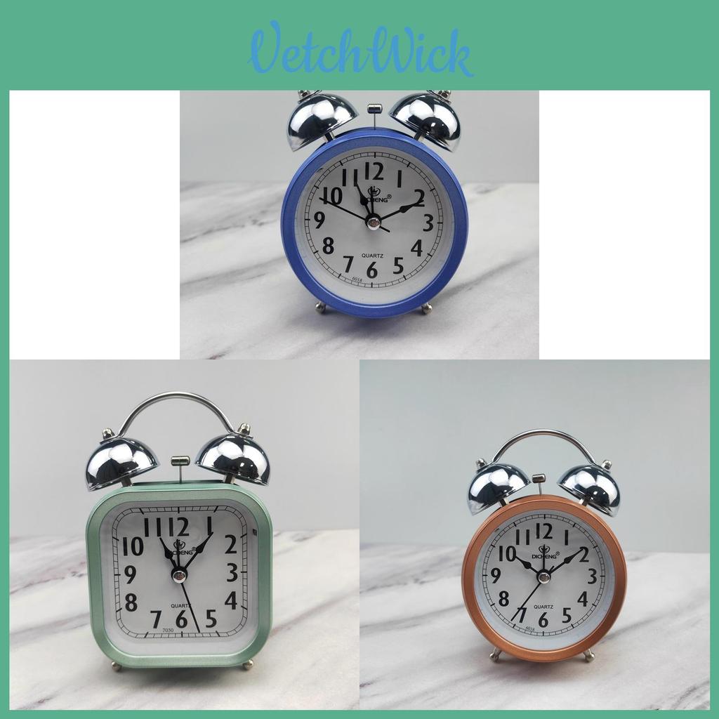 Pvc Dial Alarm Clock With Dual Display And Decorative Design For Living Room And Bedroom