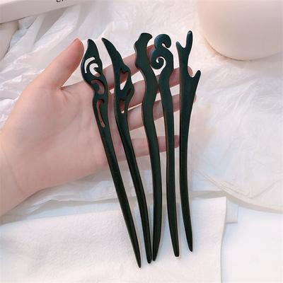 Wooden Hairpin Women's Ancient Style Hanfu Qipao Hairpin Accessories Hair Zhan Pan Hair Hairpin Simple Headpiece
