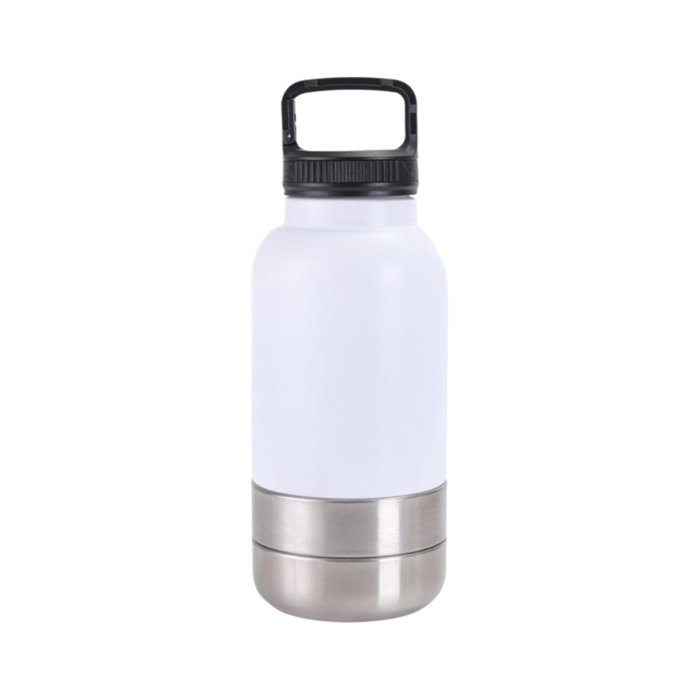 

32Oz Stainless Steel Pet Water Bottle 3 in 1 Dog Drinking Bottle Durable Pet Food Bottle Travel белый
