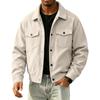 Men's Color Corduroy Jacket with Pockets for Winter Casual Wear