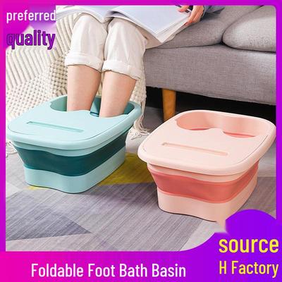 Portable Folding Foot Bath Basin with Lid for Home Massage & Insulation