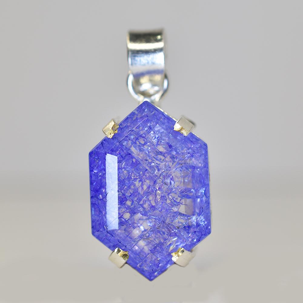 Fancy Cut 925 Sterling Silver 33.90 Ct Natural Sapphire CERTIFIED Gems Pendant MY.PD-178-NS