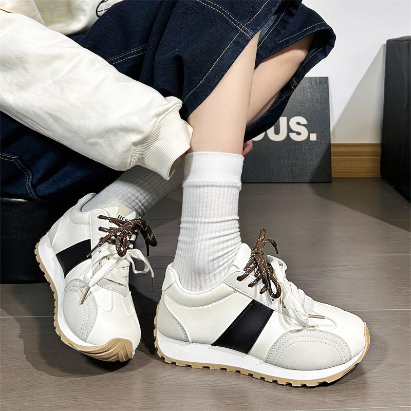 New color matching German training shoes women's platform comfortable jogging sports shoes casual shoes versatile waffle Forrest Gump shoes