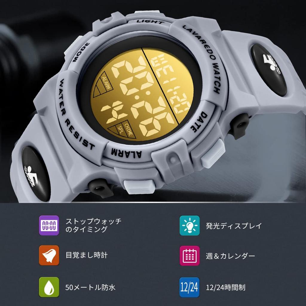 Kids Watch Boys Digital Watch Sports Watch Outdoor Multifunction Waterproof Alarm Date Day Display Dual Time LED Analog Display Girls Boys