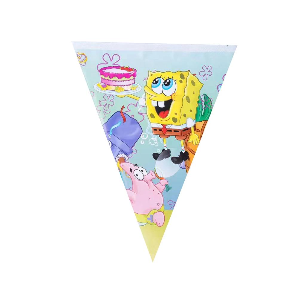 Sponge-Bob Birthday Party Decoration For Kids Toy Aluminum Foil Latex Balloon Cartoon Tableware Event Supplies Banner Backdrops