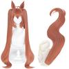 Cosplay Wig, Heat-Resistant Wig, for Disguise, Comes with Wig Net and Comb, Wig + Ears + Tail (Daiwa Scarlet)