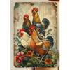 Metal Rooster Wall Art Vintage Kitchen Decor Farmhouse Sign Rustic Country Home