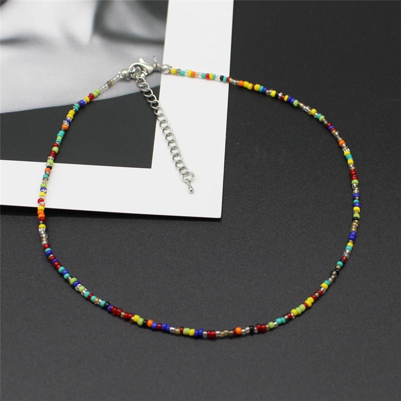 New Korean Sweet Colorful Chokers Collar Boho Seed Beaded Clavicle Necklaces for Women Girls Trendy Jewelry