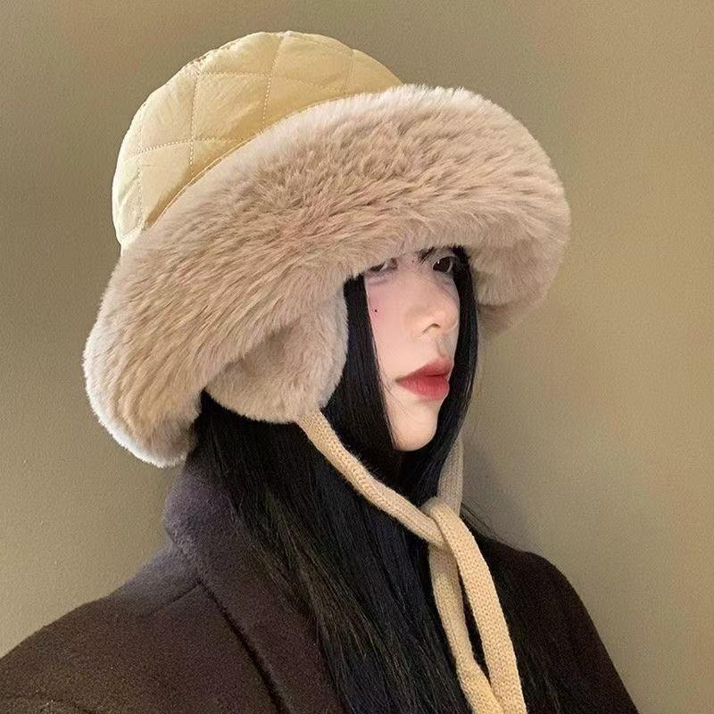 Winter plush fisherman's hat children's Mongolian hat ear protector head hat warm plush thickened cute pile hat