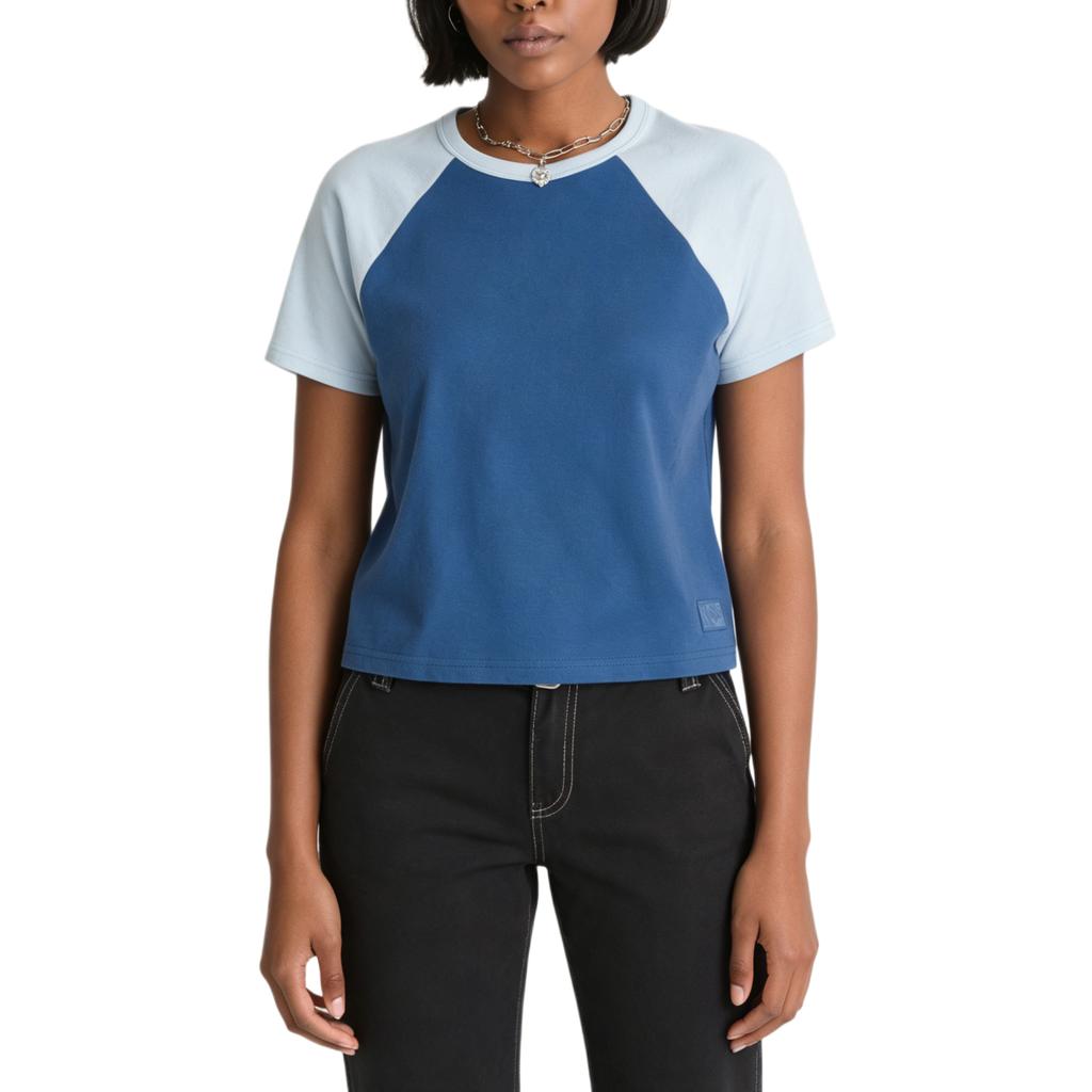 Vans Gracie Color Block Short Sleeve Crew Neck Cotton T-Shirt Women tops VN000U825TU