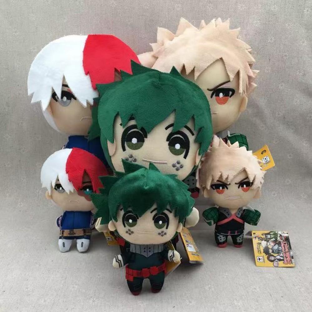 Hot Anime My Hero Academia Plush Toys Cartoon Izuku Midoriya Katsuki Bakugou Shouto Todoroki Stuffed Dolls Kids Gifts