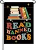 Artofy Read Banned Books Small Decorative Garden Ag, Funny Library Yard Lawn Outside Decor Reading Lover Gifts, Bookish Bo EEL
