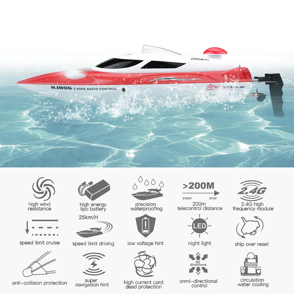 RC 2,4 GHz Fernbedienung 4 Kanal Mini Boot Racing Schnellboot Modell Kinder Spielzeug Fahrzeug Schiff (rot)