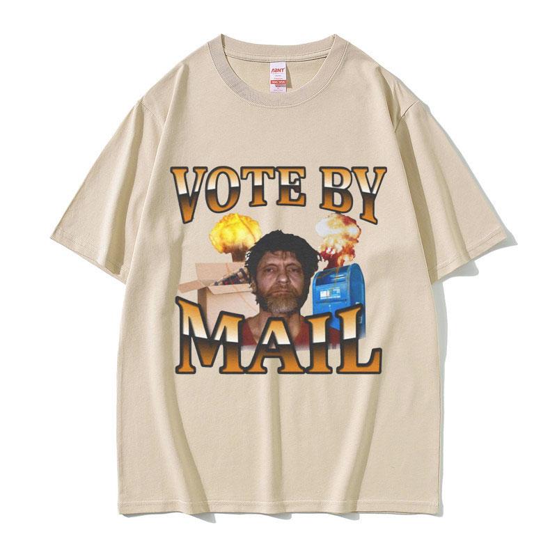 Vote By Mail Ted Kaczynski Graphic Print T Shirts Women Casual Vintage Short Sleeve T-shirt Hip Hop Summer T-shirt