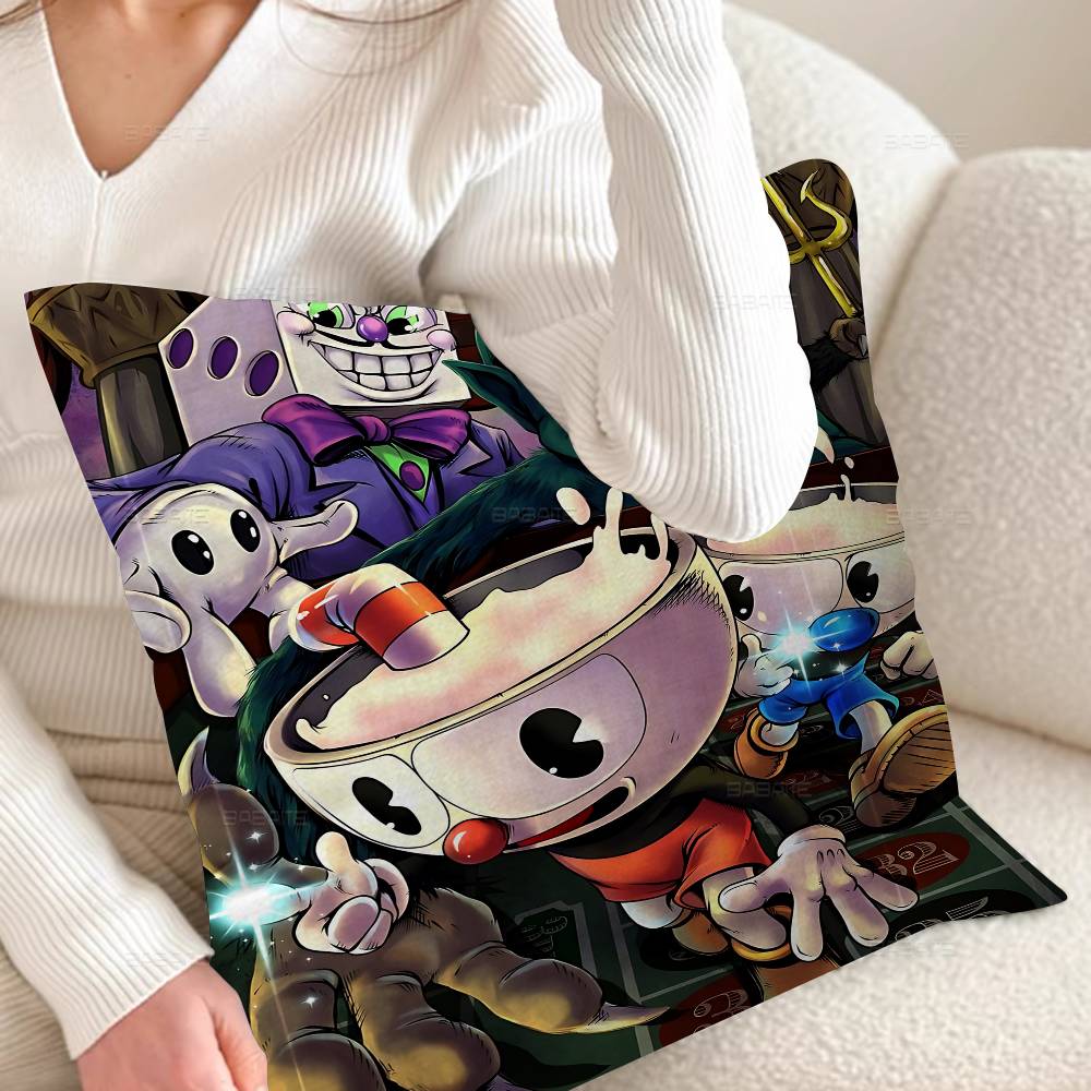 Cartoon Game C-Cuphead Cushion Cover Inches Farmhouse Decor Home Throw Pillow Covers For Couch Decorations