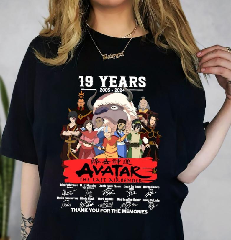 Аватар: Легенда об Аанге 19 Лет 2005-2024 Футболка, Аанг Катара Сокка Зуко Айро Унисекс Футболка XXXL