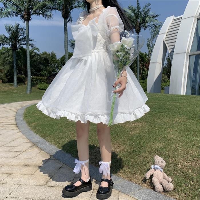 [Fabric + Practice] 2026 Summer Short Sleeve Super Fairy Lolita Dress Waist Skinny Fluffy Dress
