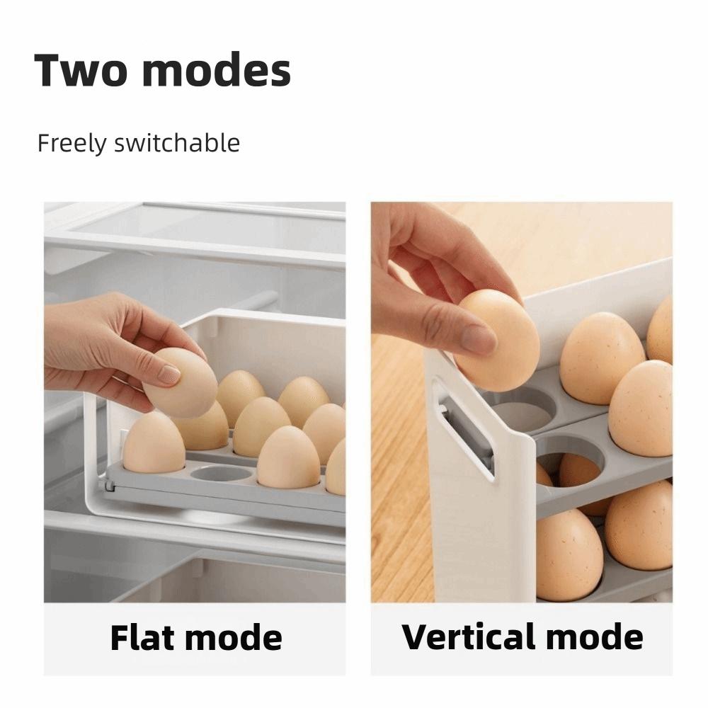 Plastic Flip-top Egg Storage Box Anti-drop Egg Storage Tray 3 Tiers Egg Storage Box Refrigerator