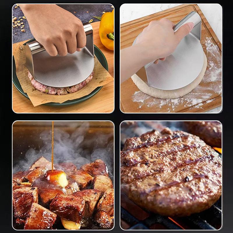 Stainless Steel Burger Press 5.5Inch Burger Smasher Nonstick Burger Maker BBQ Steak Cooking Tool Hamburger Press Kitchen Tool