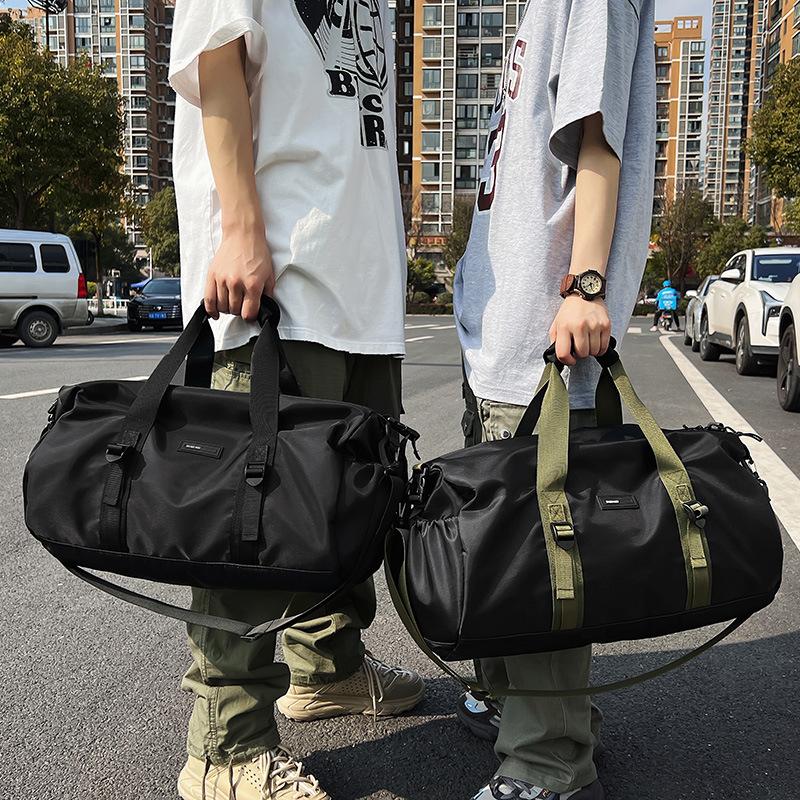 Short-term Travel Bag Duffel Bag for Men Large Capacity Lightweight Women Splicing Hand Held One Shoulder Crossbody Bag