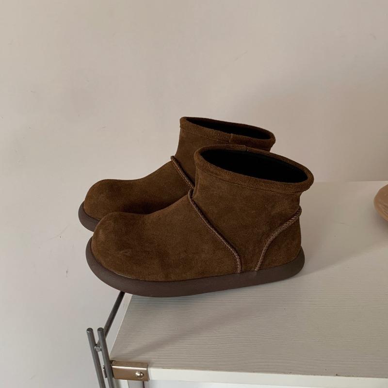 Women's Korean-Style Fashion Soft-Sole Winter Warm Fleece-Lined Snow Boots with Fleece Lining, Slip-Resistant Casual Sports Snow Boots