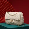 Top-grain Leather Women's Bag with A High-end Feel, Light Luxury and Niche Style, Single-shoulder Crossbody Chain Bag for Ladies