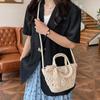 Handmade Seaside Woven Handbag Bag Popular Straw Woven Bag Niche Portable Vegetable Basket Beach Tote Bag
