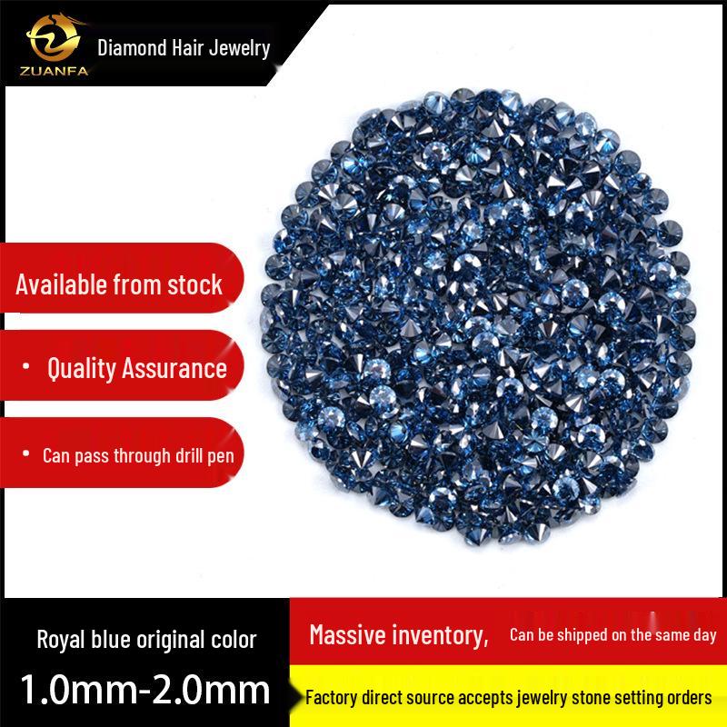 Deep Sapphire Blue Moissanite Cubic Zirconia Watch Inlay Cuban Chain Jewelry Accessories 1.5mm, 1ct