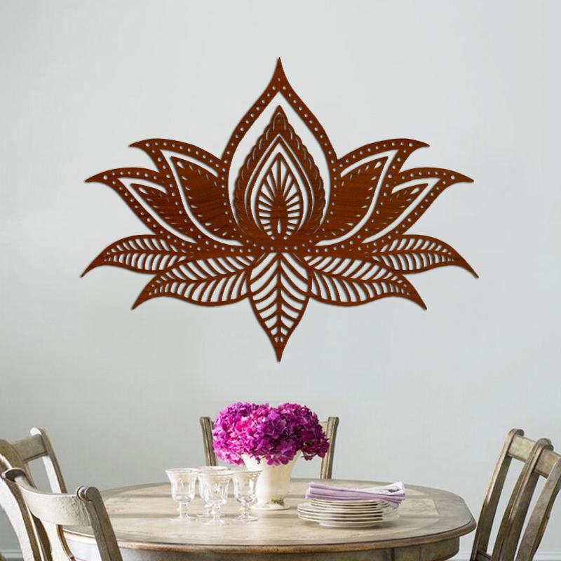 Mandala Wall Art Yoga Wooden Wall Art Peach Wood Hanging Sculpture Painting for Living Room Interior Painting Room Decoration