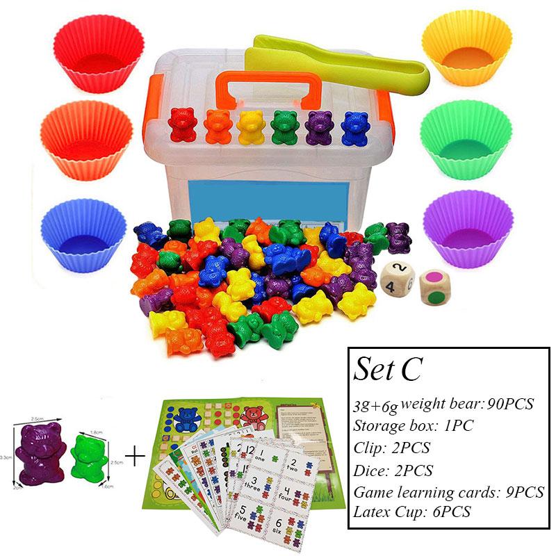 Montessori Rainbow Weight Bear Zabawki dla dzieci Sorter kolorów Materiał do liczenia Gra edukacyjna z matematyką Zabawki edukacyjne dla dzieci Nowe