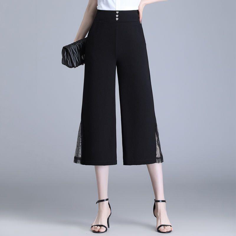 

Women s Chiffon Cropped High Waist Slimming Wide Leg Pants - Summer Petite Loose Fit S (for 80-90 lbs)