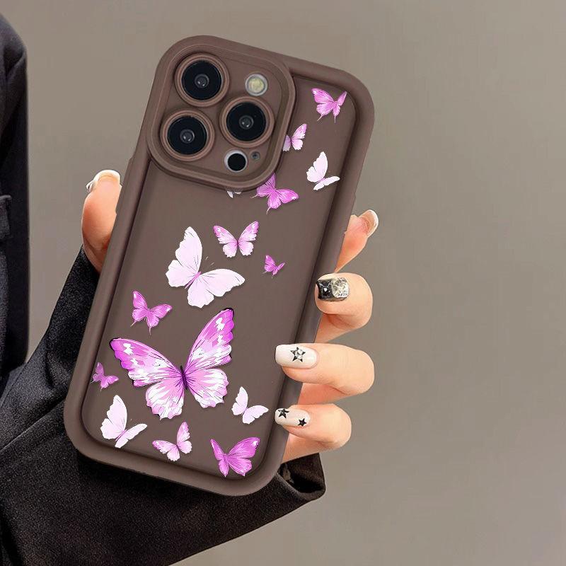 Purple Butterfly for iPhone17 ProMax Mobile Phone Case 16 Apple 17 Matte 14/15 Premium 13 Factory
