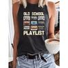 Tanktop mit Band- und Buchstabenaufdruck, Lässiges ärmelloses Tanktop für den Sommer, Damenbekleidung