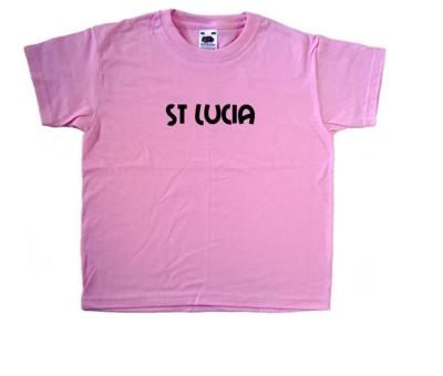 St Lucia text Pink Kids T-Shirt