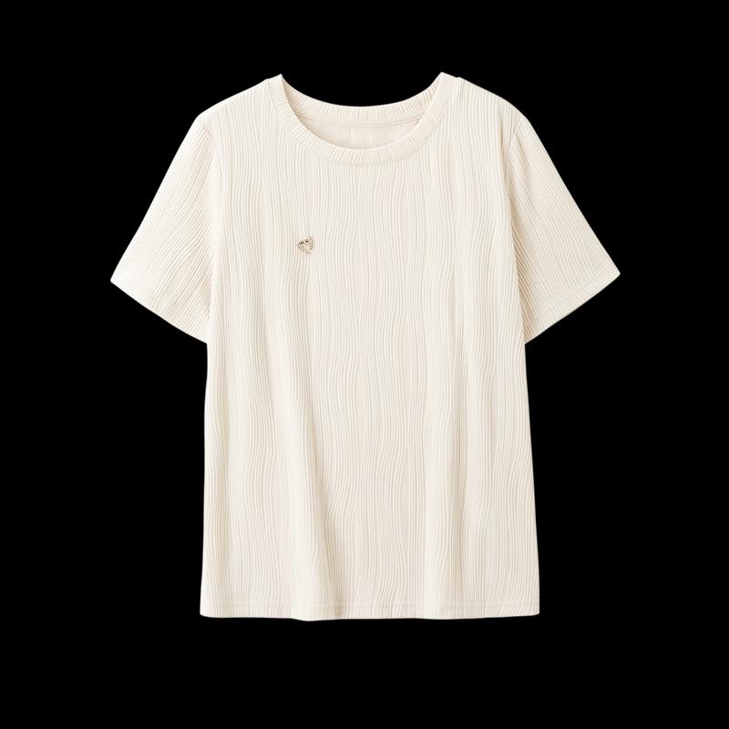 Mohanyi Women's Textured Short Sleeve T-Shirt