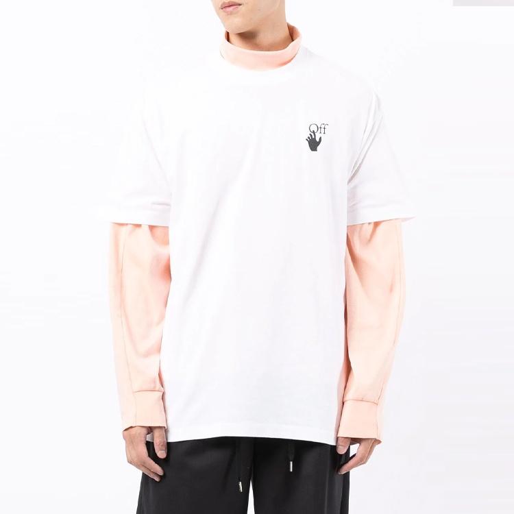 Off-White FW21 Logo Printing Round Neck Short Sleeve Loose Version White Men's OMAA038F21JER0060184