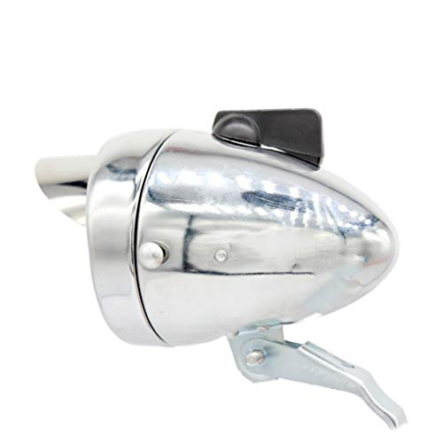 NOTRE Cannonball Light with On/Off Switch, Retro Design, Energy-Saving, High-Brightness LED, Two Mounting Brackets, Battery-Operated (Steel Silver)