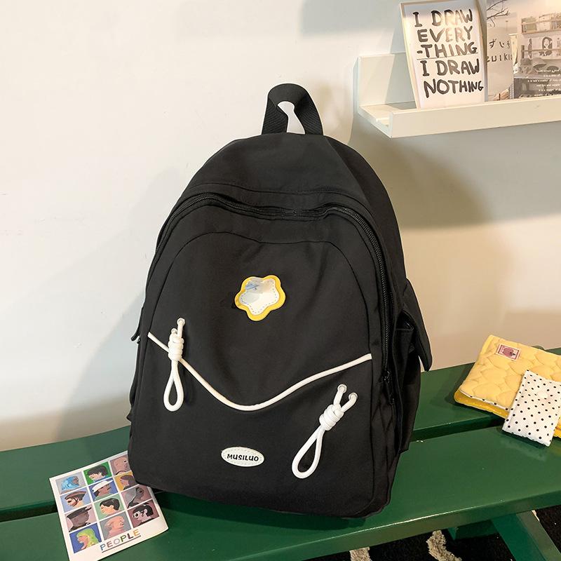 

College style high-value backpack female high school student schoolbag female junior high school student leisure travel backpack new single bag (without pendant)