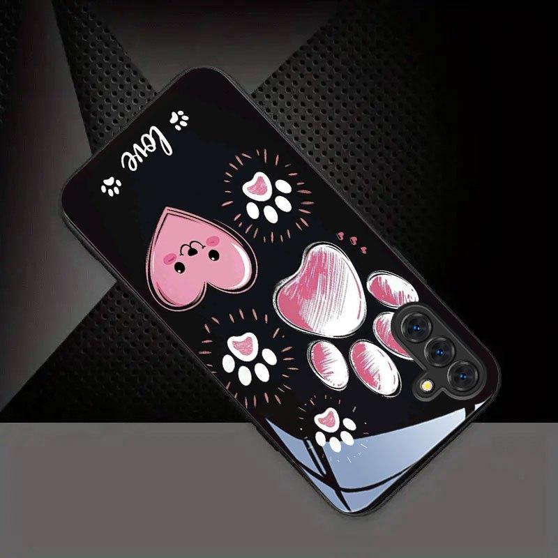 Paw Love Exquisite Luxury High-end PhoneCase Glass TPU PhoneCase for Samsung Galaxy S26 S25 S24 S23 S22 S21 FE,Ultra,Plus
