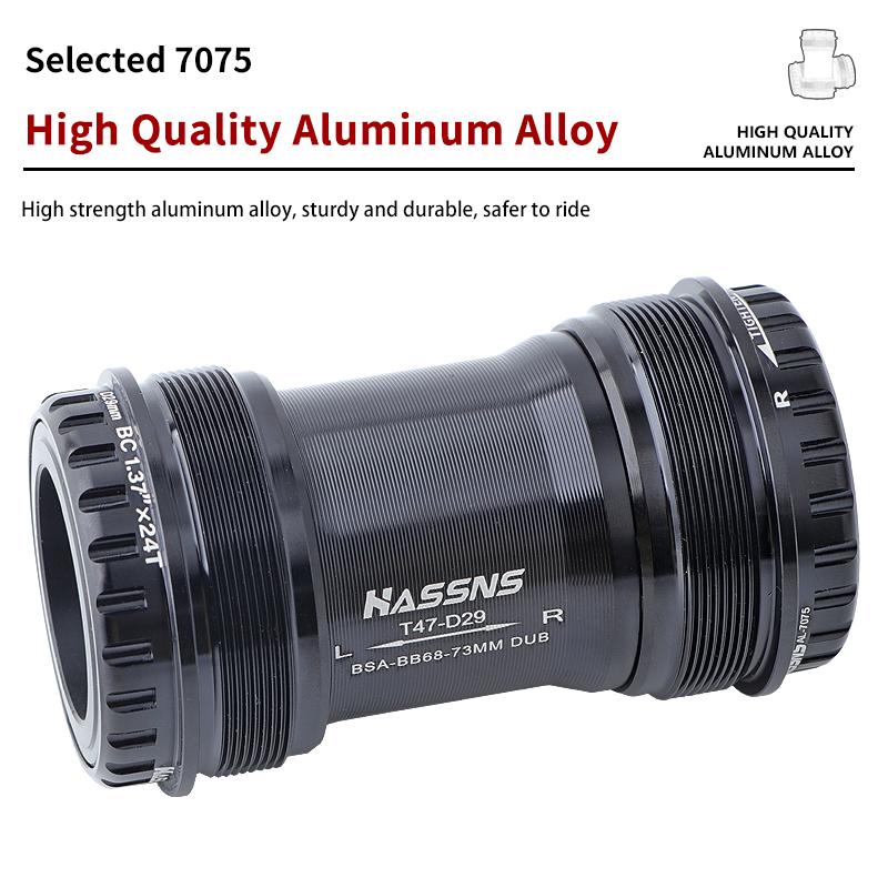 HASSNS T47 Bottom Bracket BSA Mtb Central Movement DUB Bicycle Hollowtech Central Movement Mountain Bike Ceramics BB 68-73MM