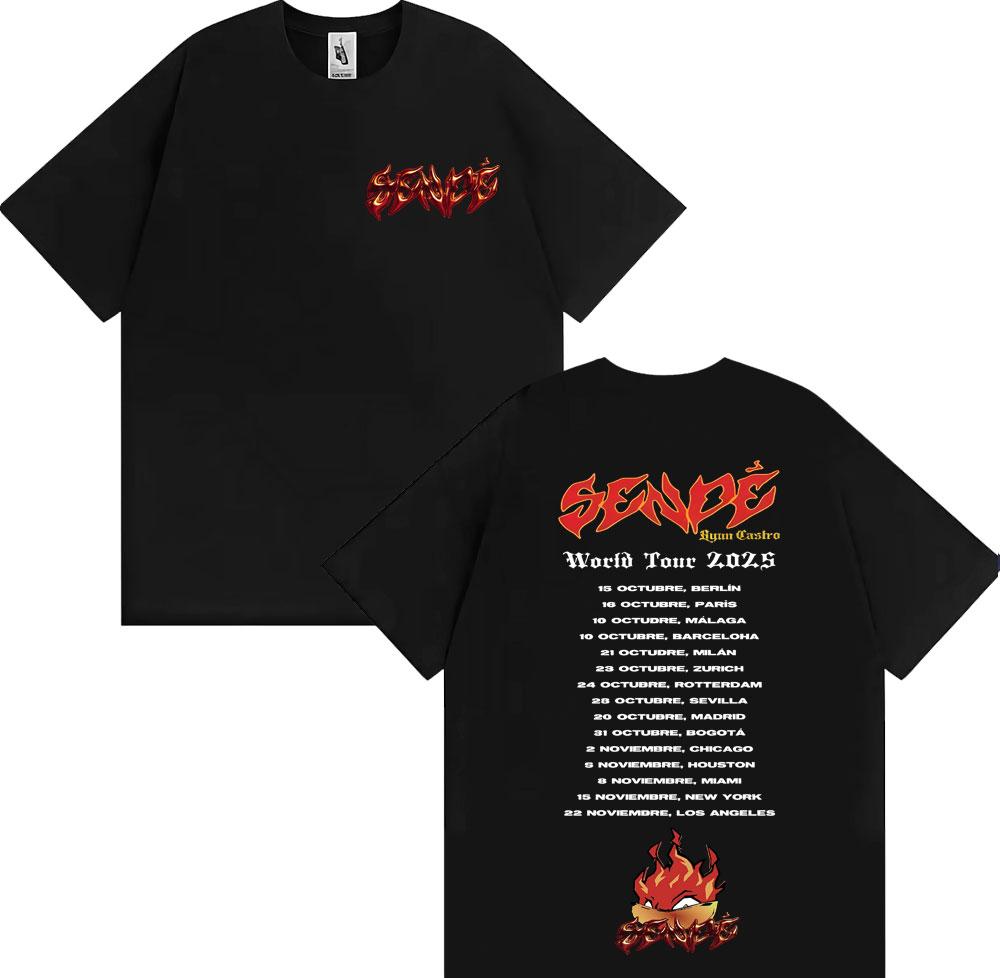 

Rapper Ryan Castro Sende Album Tour 2026 Graphic T Shirt Men Women Vintage Classic T-shirts 100% Cotton Casual Tshirt Streetw... S разноцветный