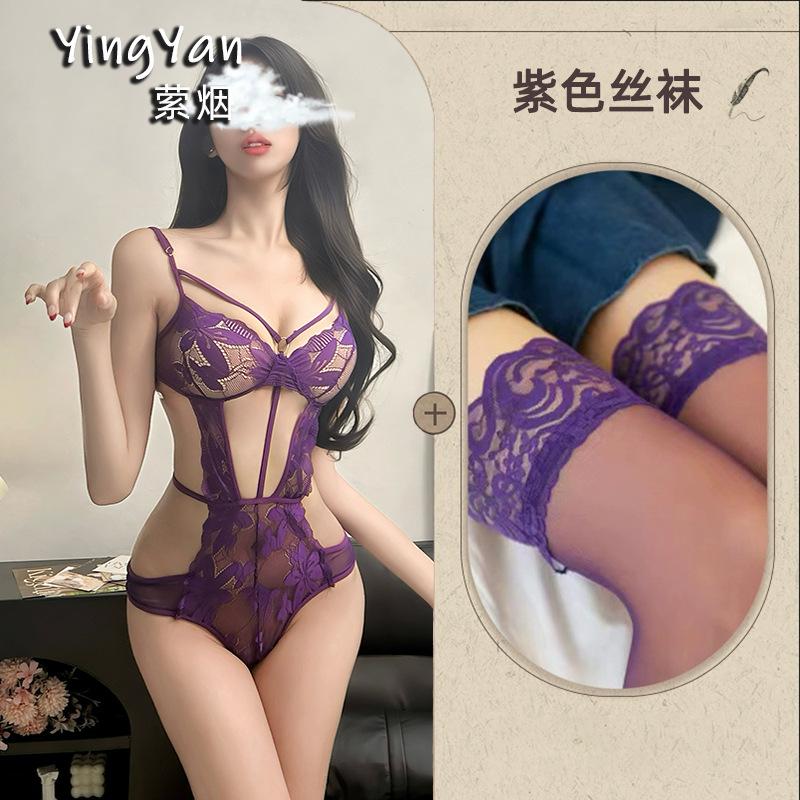 Sexy Underwear Female Sexy Royal Sister Lace Temptation Hot Pure Desire Free Gathering Perspective Waist Onesie