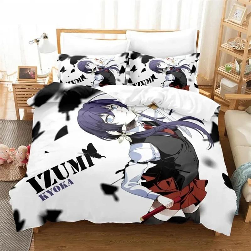 Anime B-Bungo Stray Dogs Duvet Cover Set Soft Wash Cotton Bed 2/3 Piece Summer Comfortable Student Dormitory Home Bedding